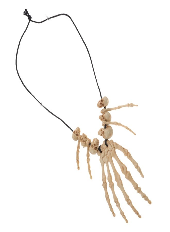 SUFUNNY Skull Necklace Skeleton Jewelry Bone Voodoo Accessories Witch Charm Halloween Costume for Kids and Men - Image 3